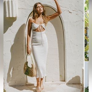 Sabo Skirt midi dress in white